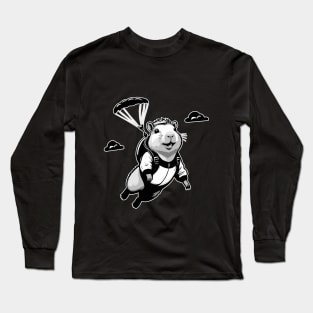 Funny Skydiving Capybara Long Sleeve T-Shirt